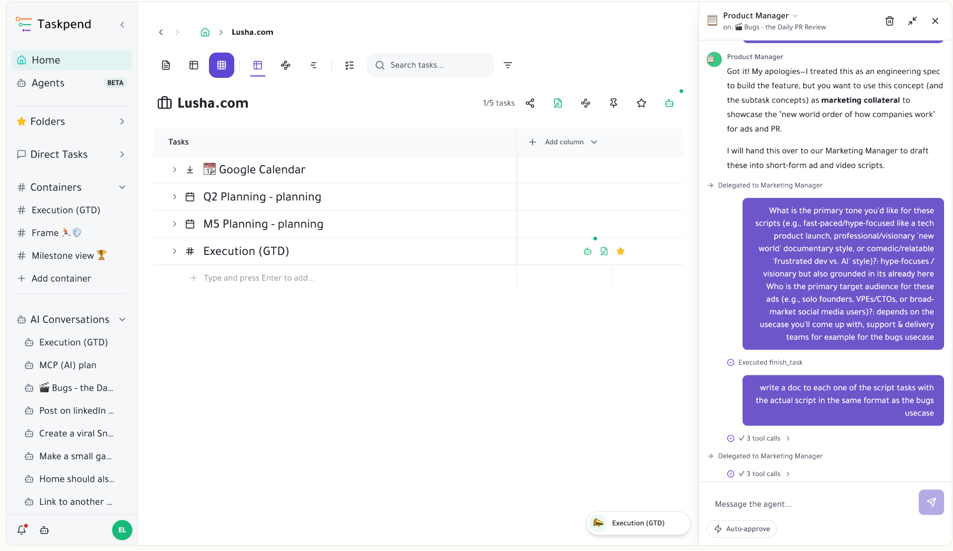 Delegate tasks to external Claude agents and other MCP-powered tools